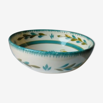 Salad bowl in faience of quimper youen 50-60s