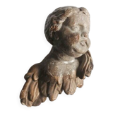 Gilded and silvered wooden angel's head, 18th century