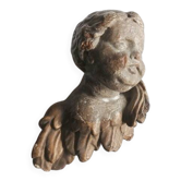 Gilded and silvered wooden angel's head, 18th century