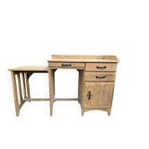 Vintage industrial wooden side table/desk