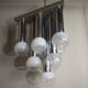 Chandelier with satin glass lights, Italy, 1970s
