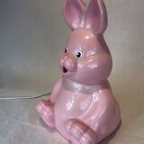 Lampe à poser lapin rose vintage