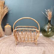 Rattan magazine rack