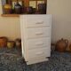 Art Deco chest of drawers in white painted wood with 4 drawers
