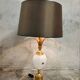 Brass And Opaline Pineapple Leaf Table Lamp 1960s