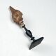 Ancien coquillage Pugilina sur socle en bois tourné - cabinet de curiosités
