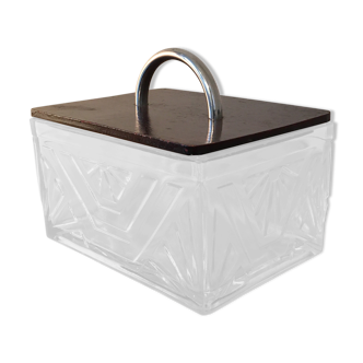 Art deco glass cake box