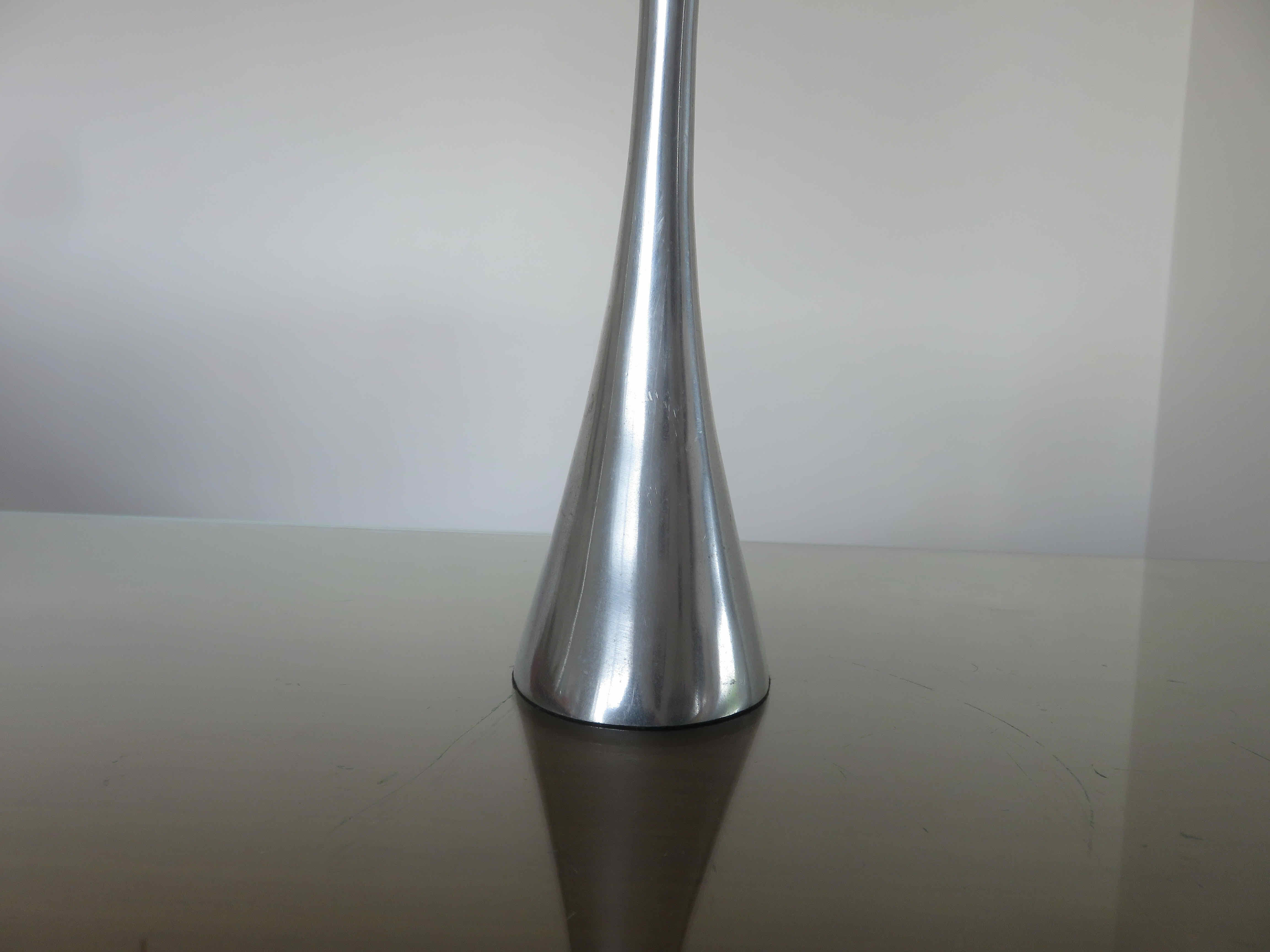 Scandinavian modernist aluminum candle holder in the 70s