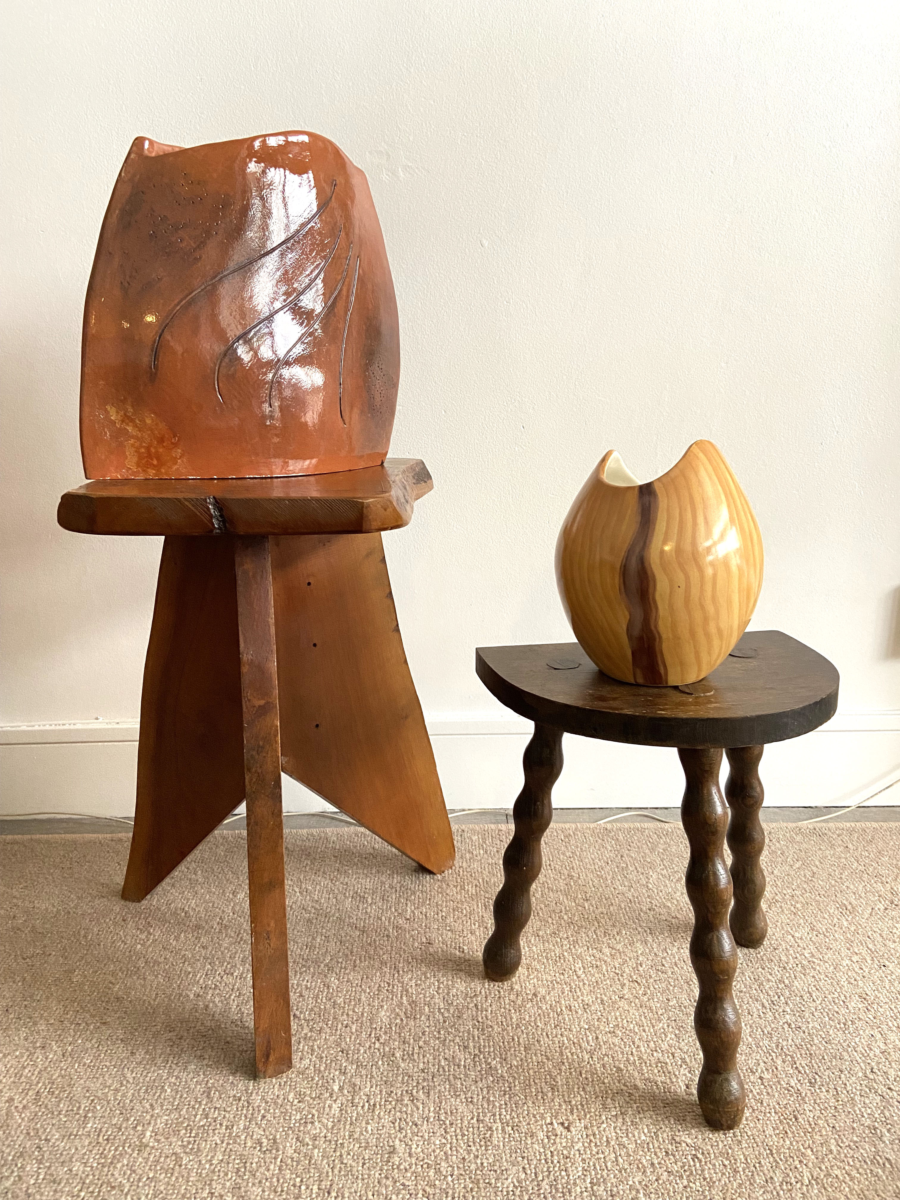 Vase Grandjean Jourdan imitation wood Vallauris