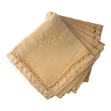 8 antique monogrammed napkins CG - 38x38 cm - Cotton
