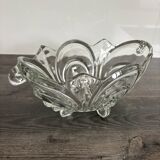 Vintage molded pressed glass bowl on foot