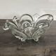 Vintage molded pressed glass bowl on foot