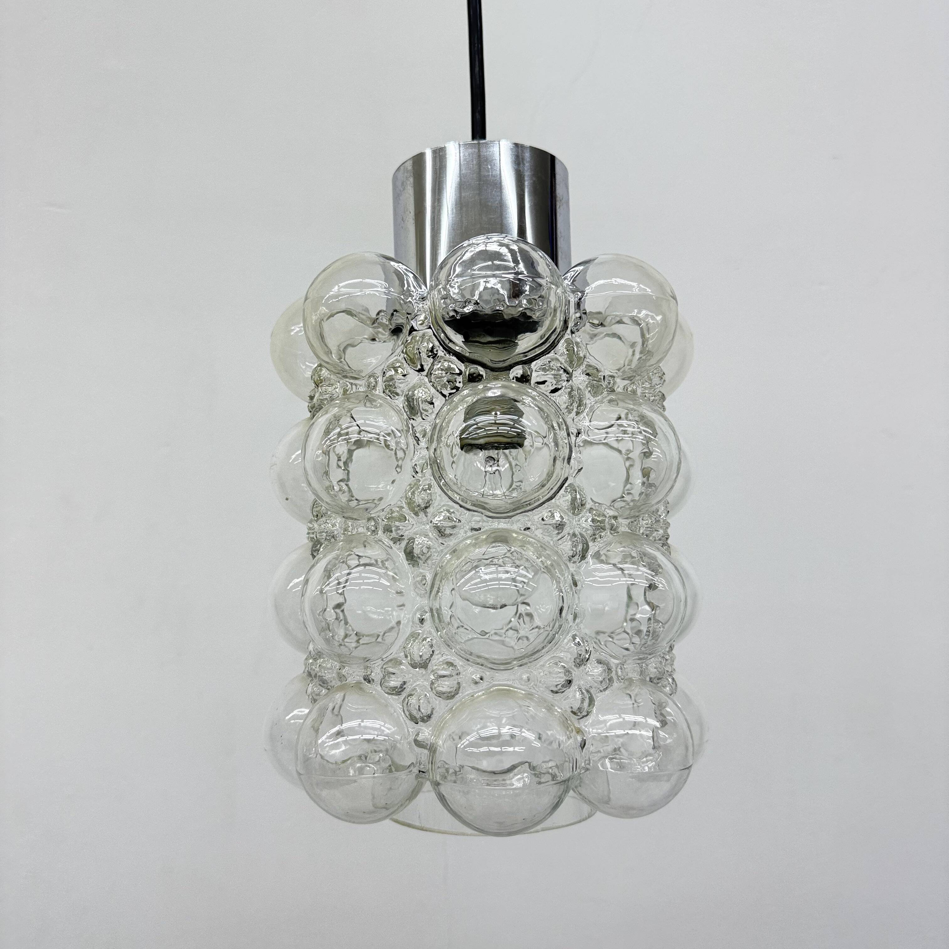 Large Bubble Glass Pendant by Helena Tynell for Limburg, Germany, 1970s