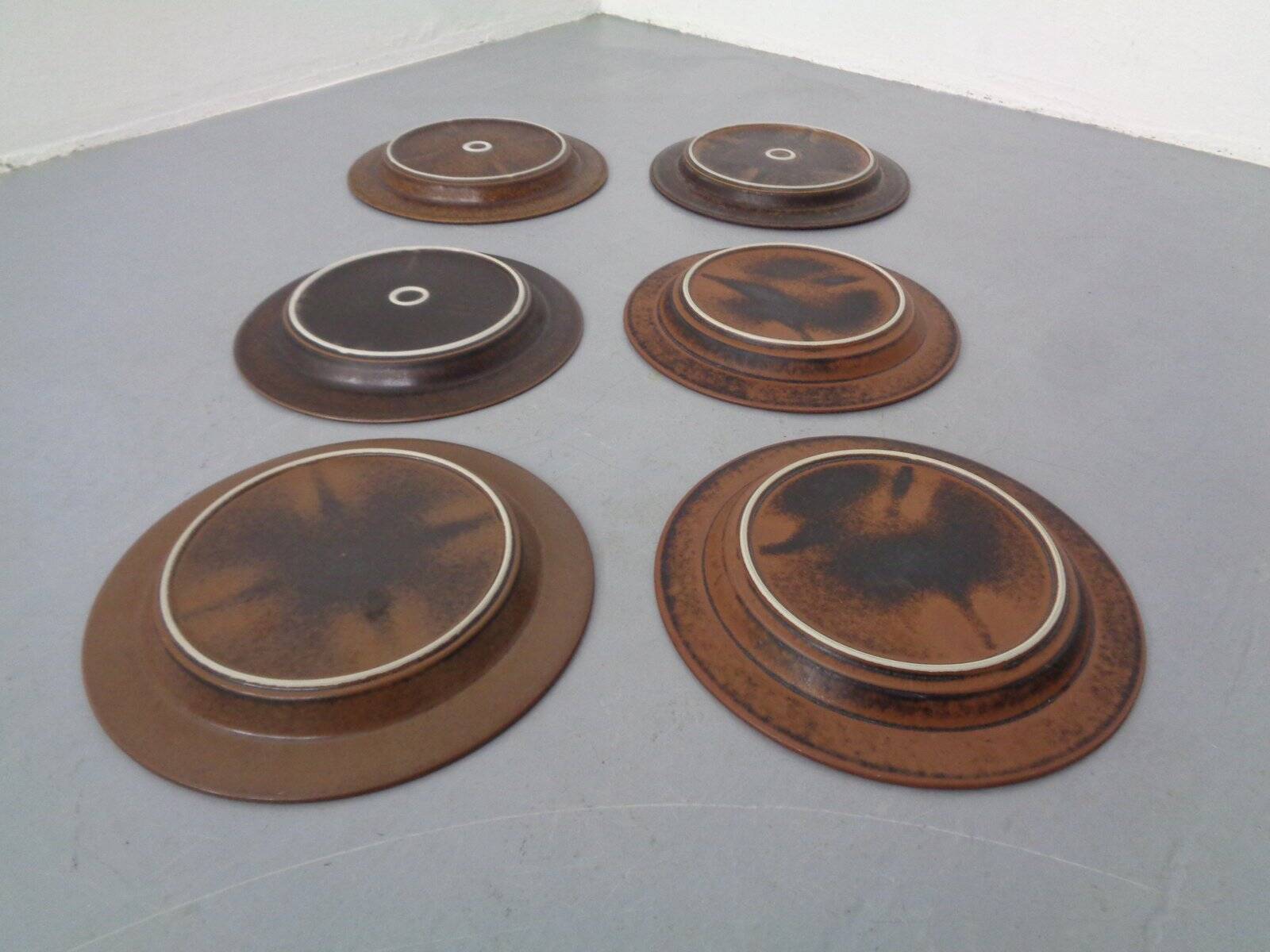 Ruska Plates by Ulla Procope for Arabia, Set of 6, Finland, 1960s, Set of 6