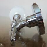 "Hand" Torchiere Wall lamp in chromed brass years 50 60