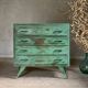 Vintage patinated splayed leg chest of drawers