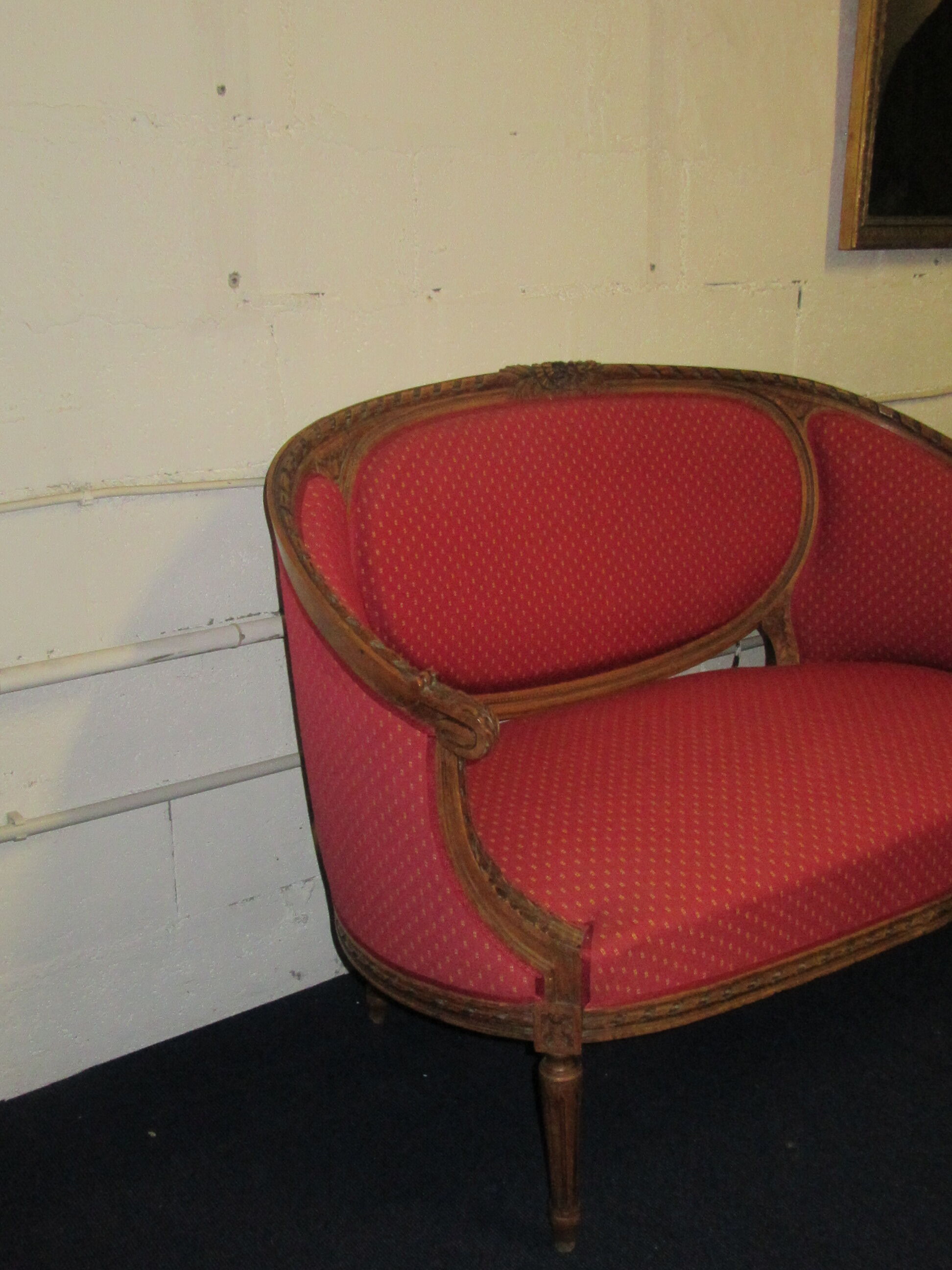 sofa style louis xvi th model medallion basket
