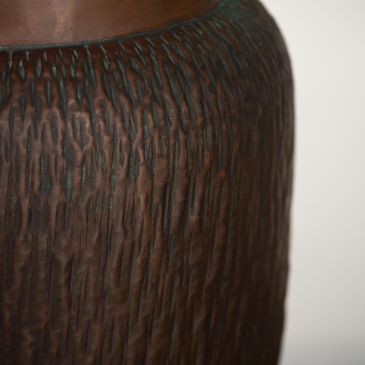 Vintage hammered copper umbrella stand, 1970s