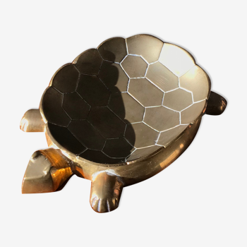 Brass turtle trinket bowl