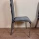 Set of Italian dining chairs from 1970, chrome and covered in blue velvet