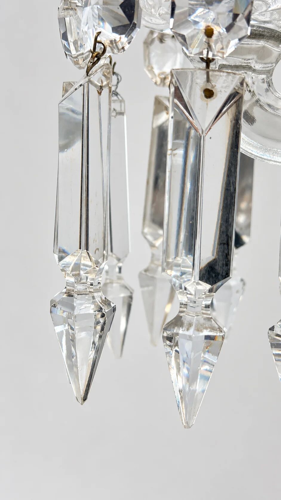 Baccarat, pair of two-light candelabra, Bambou Tors model.