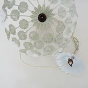 White metal floral pendant light. 1970s