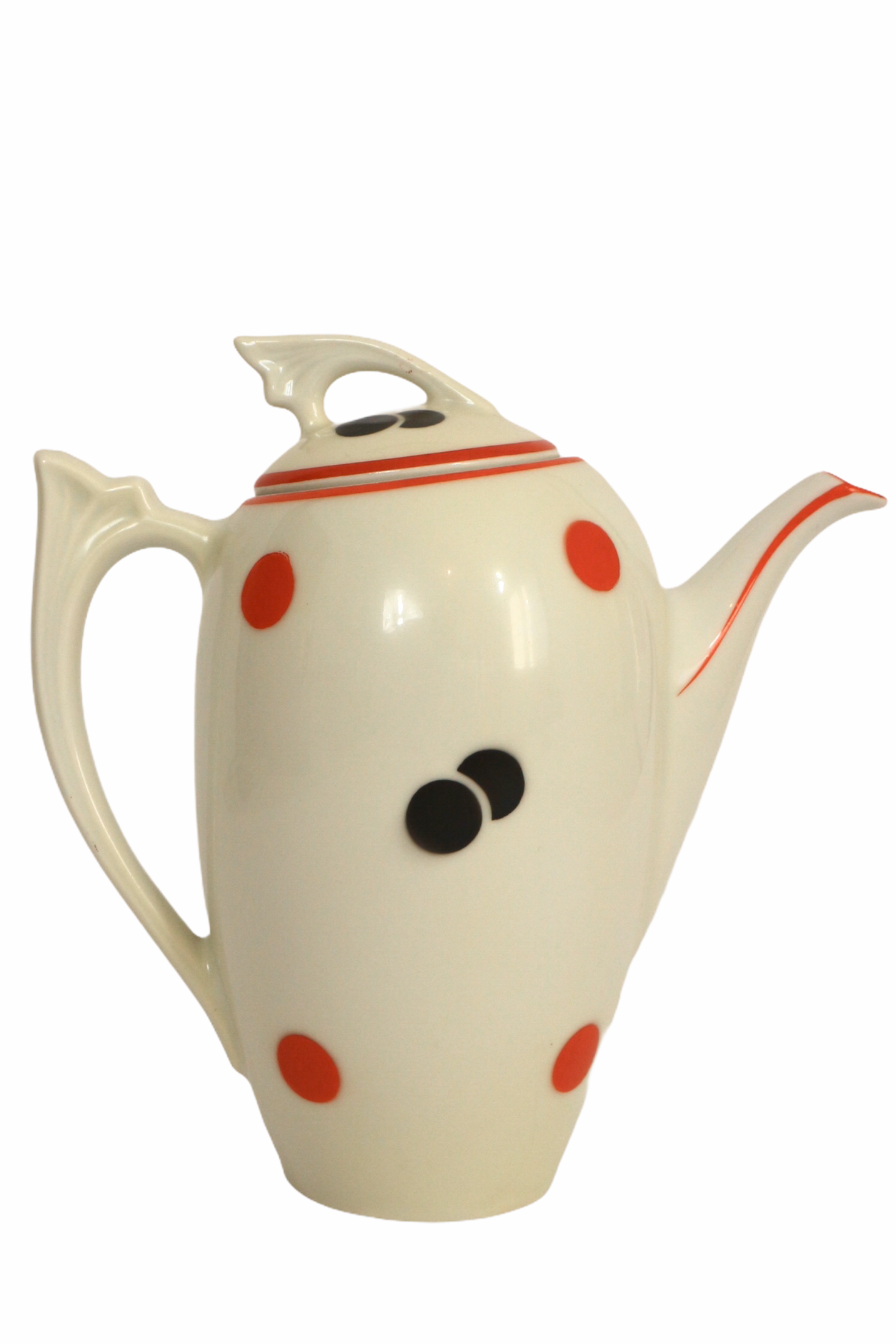 Teapot 50s black and red Bavaria