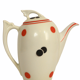 Teapot 50s black and red Bavaria