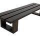 Minimalist vintage sofa design in wengé wood solid slatted bench