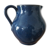 Ceramic pitcher – blue enamel signed J. Normand handmade in France