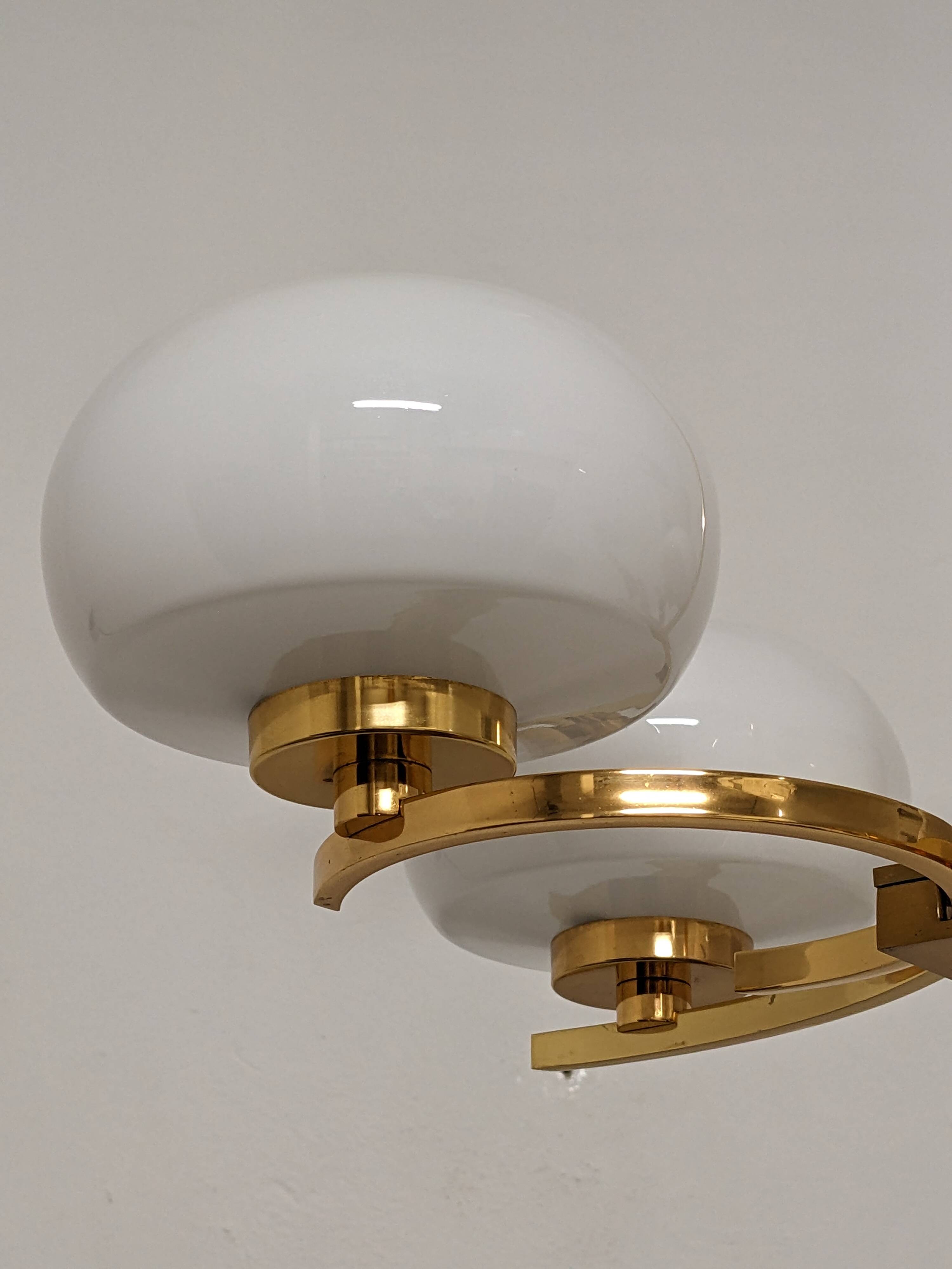 Arlus chandelier with 4 brass lights from the 50s/60s