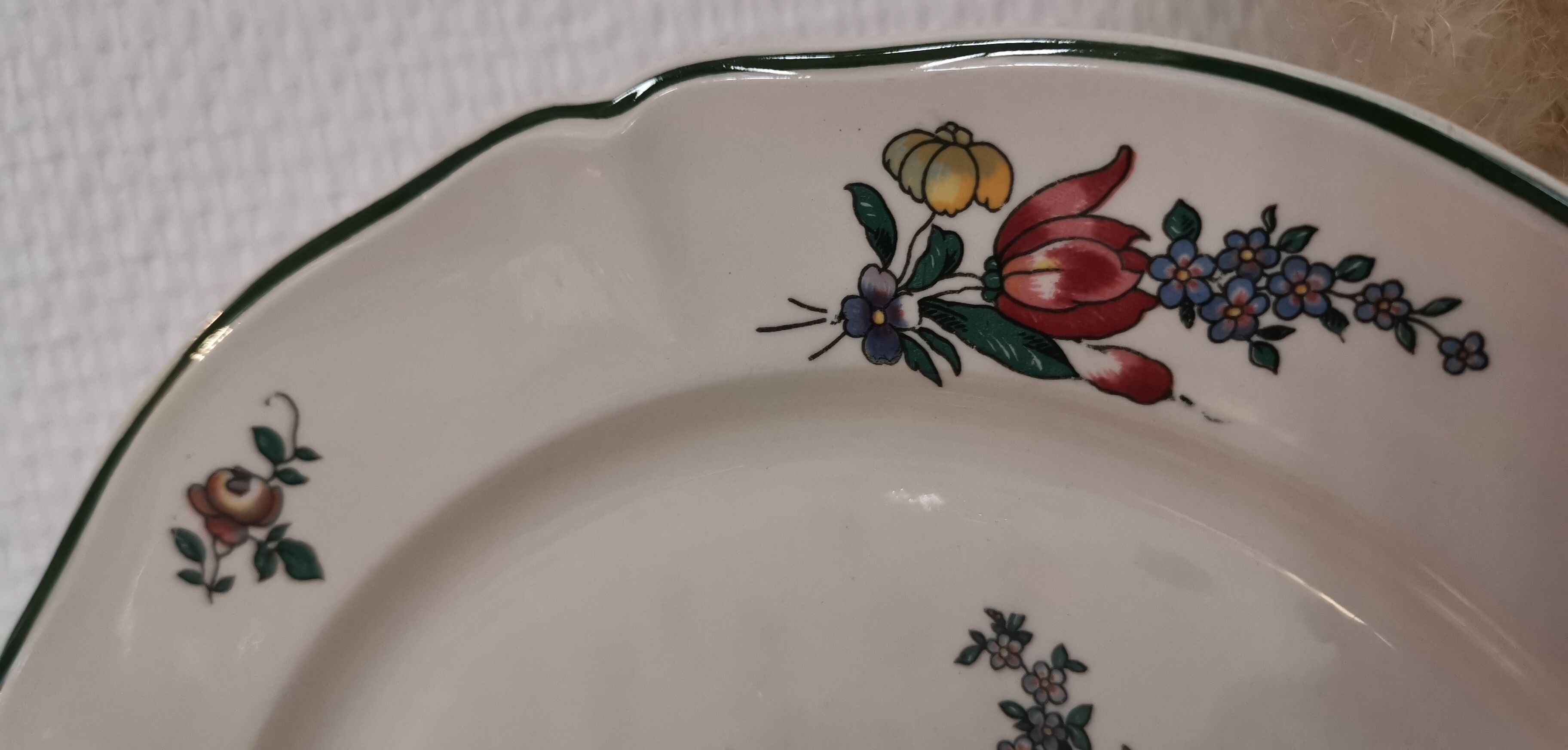 Set of 6 old flat ceramic plates VILLEROY and BOCH "Alt Strassburg"