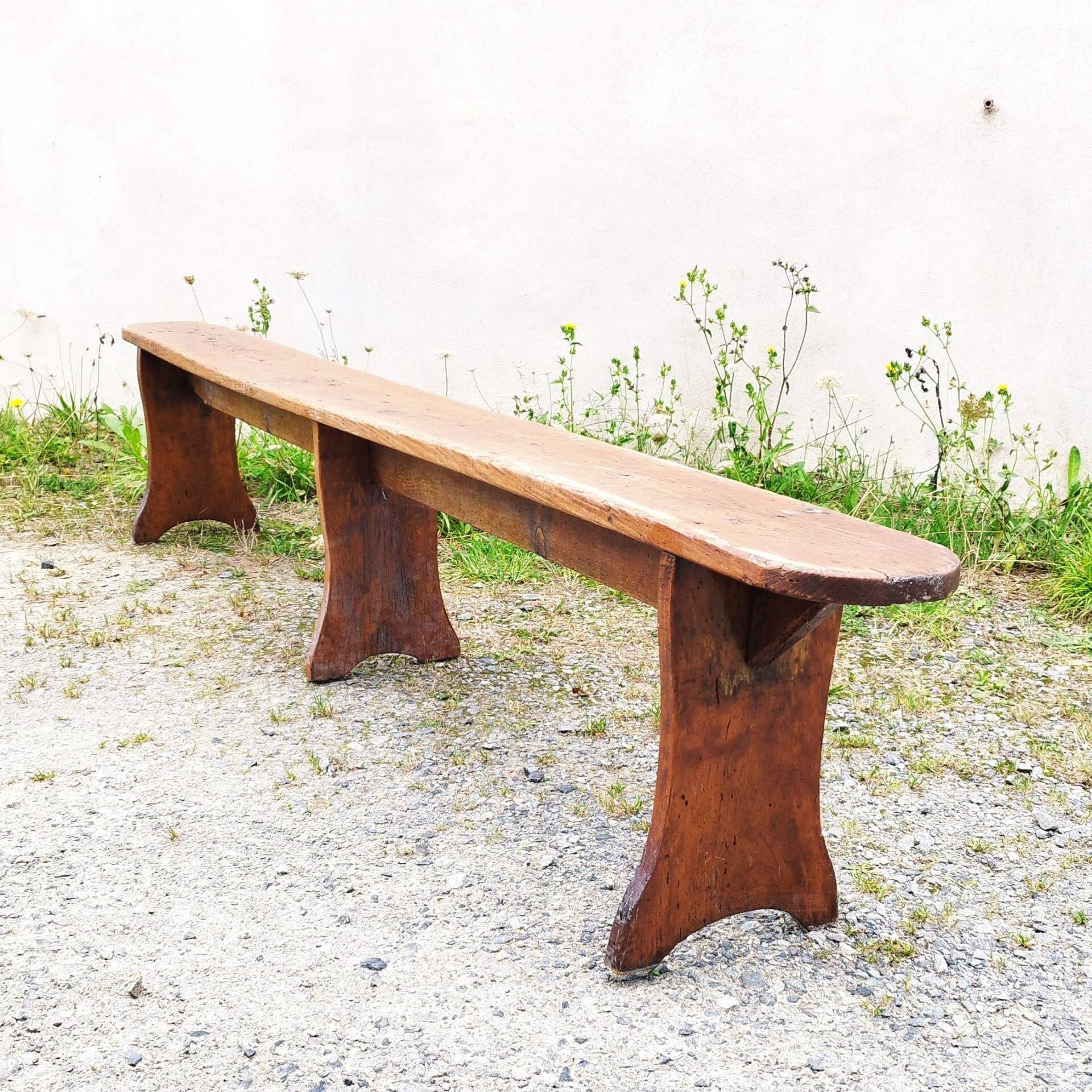 Old authentic vintage wooden farm bench No.1