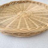 Round rattan tray