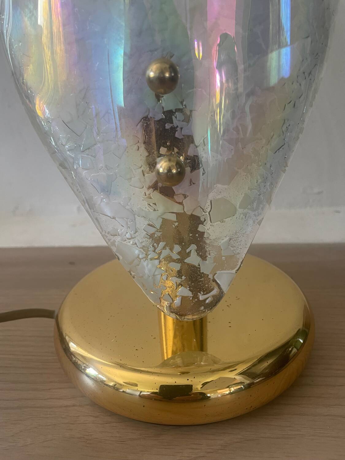 Iridescent Murano glass lamp
