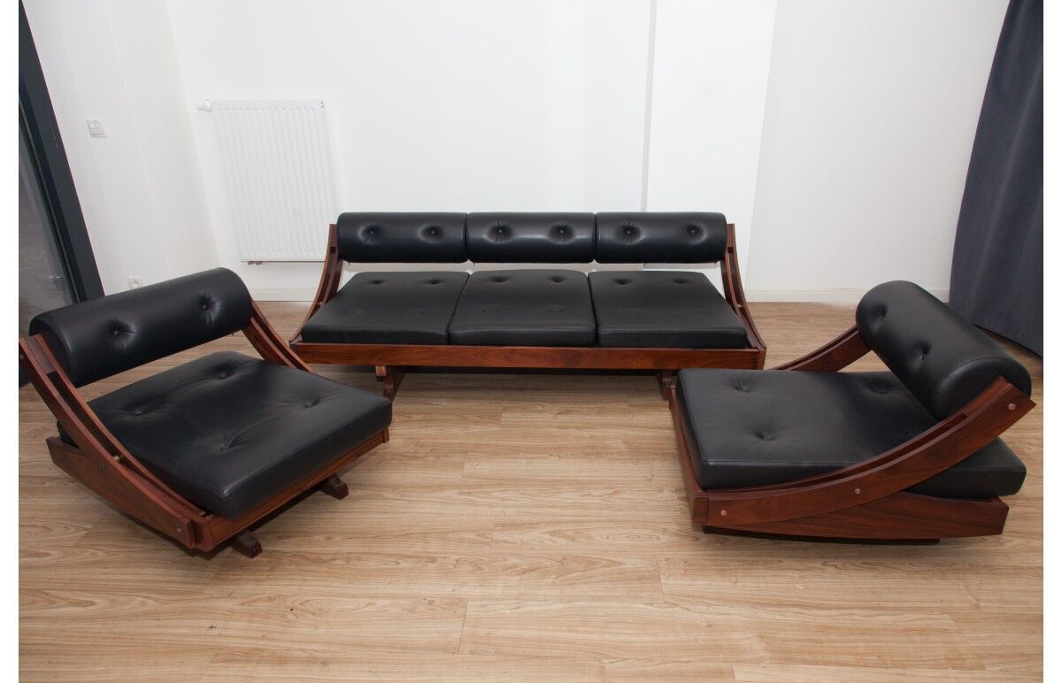 Vintage sofa with 2 arm chairs by Gianni Songia for Sormani