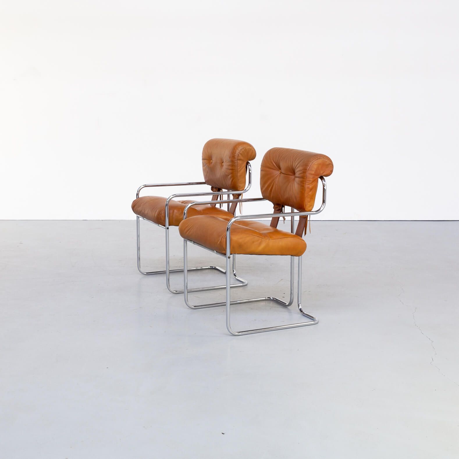 70s Guido Faleschini Tucroma Dining Chairs for i4 Mariani set/2