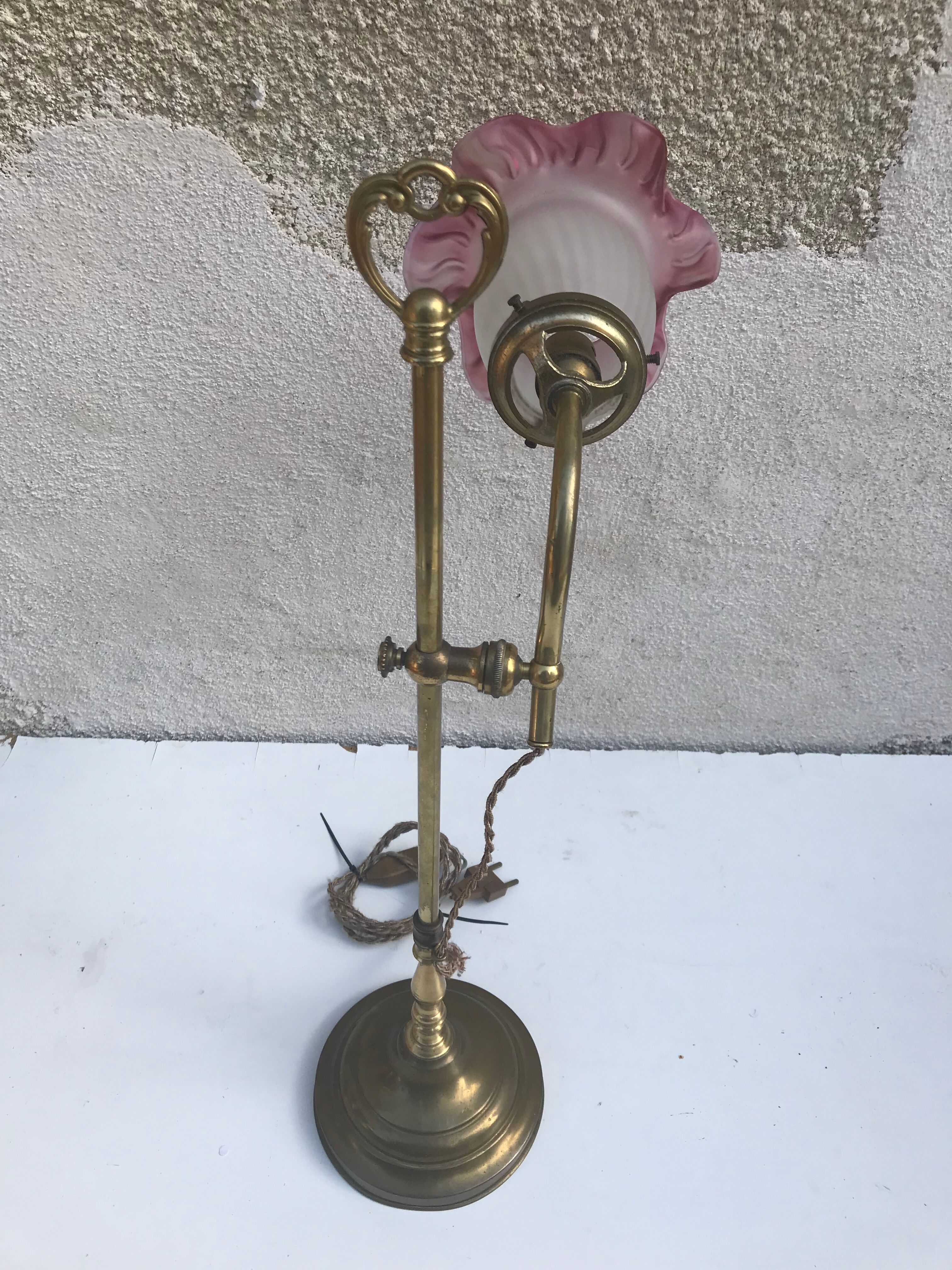 Old brass foot lamp