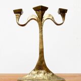 Vintage Brutalist Bronze Candle Holder