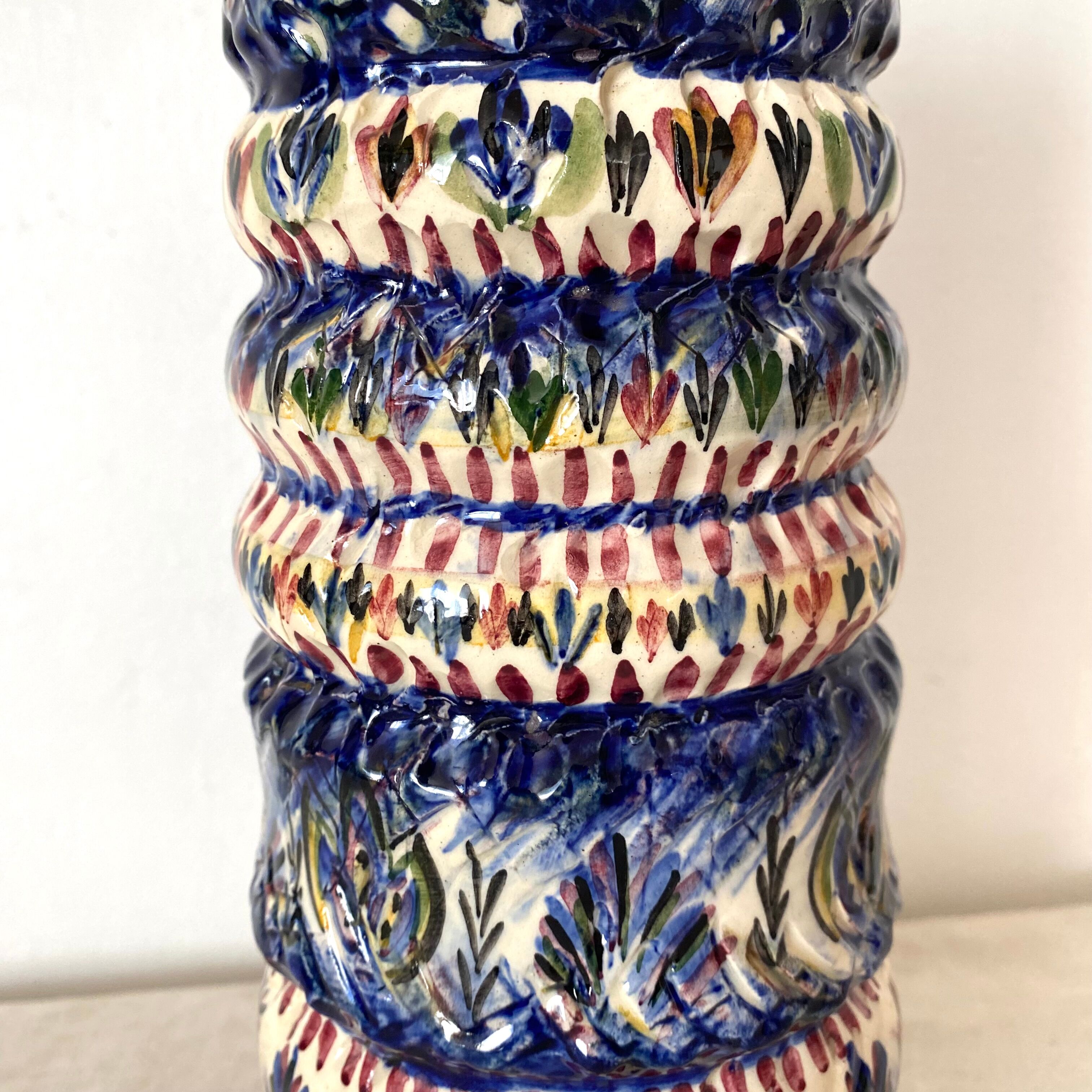 High earthenware vase of Rochefort in earth signed Leray