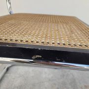 Marcel Breuer B32 chair in black cane signed Made in Italy