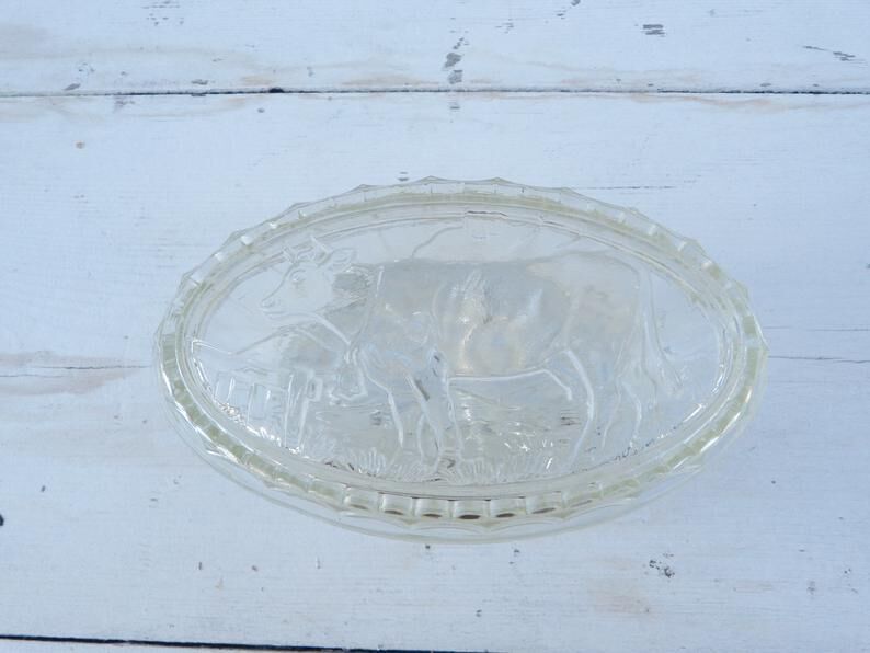 Butter in transparent green cow pattern
