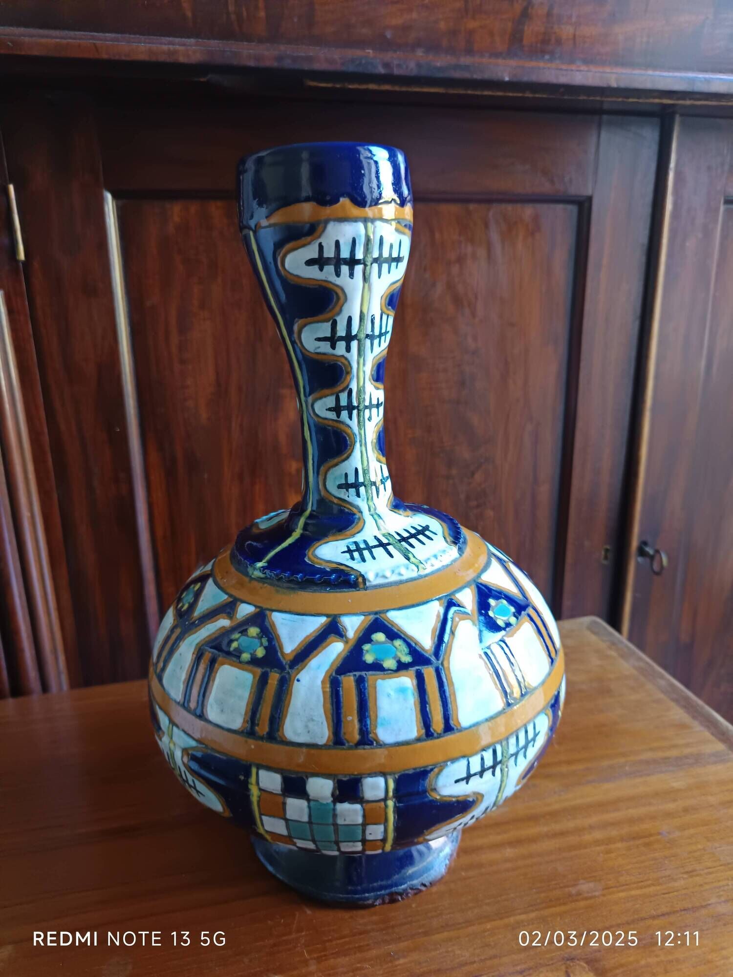 Antique vase 1920/1930 Nabeul Tunisia Tissier or El Kharraz workshop