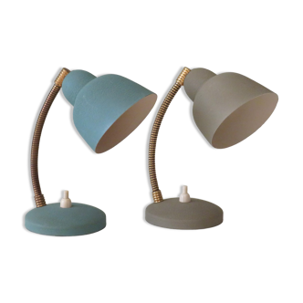 2 desk lamps - bedside lamp by Aluminor, France 1950