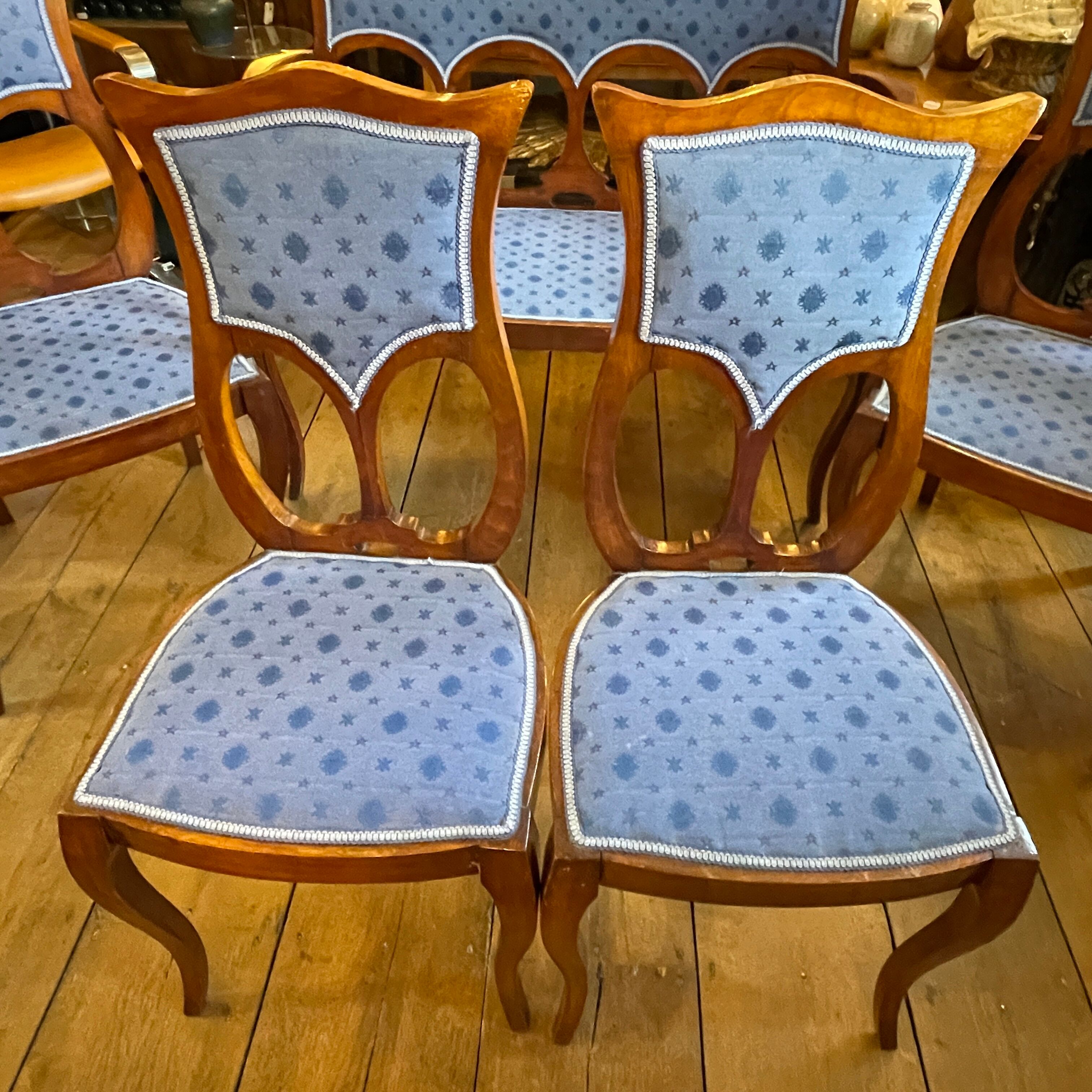 Art nouveau lounge set, 1 sofa + 2 armchairs + 2 chairs, ca 1900