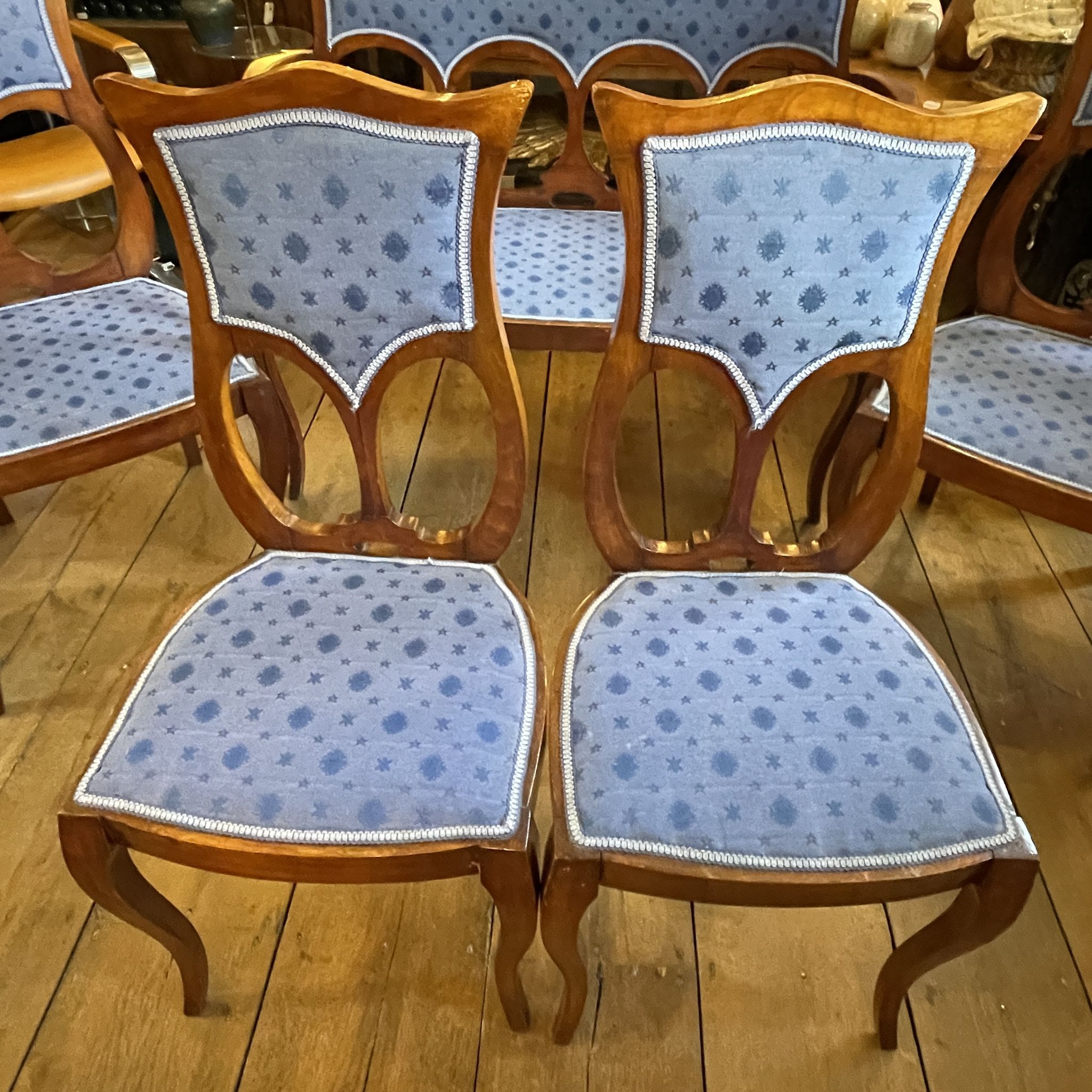 Salon Art Nouveau complet, 1 canapé + 2 fauteuils + 2 chaises, ca 1900