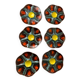 Assiettes barbotine à huîtres