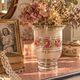Vintage vase from the 1950s – Frosted glass with hand-painted decorations