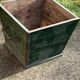 Large vintage 1940s forest green pine box, rustic utilitarian style.