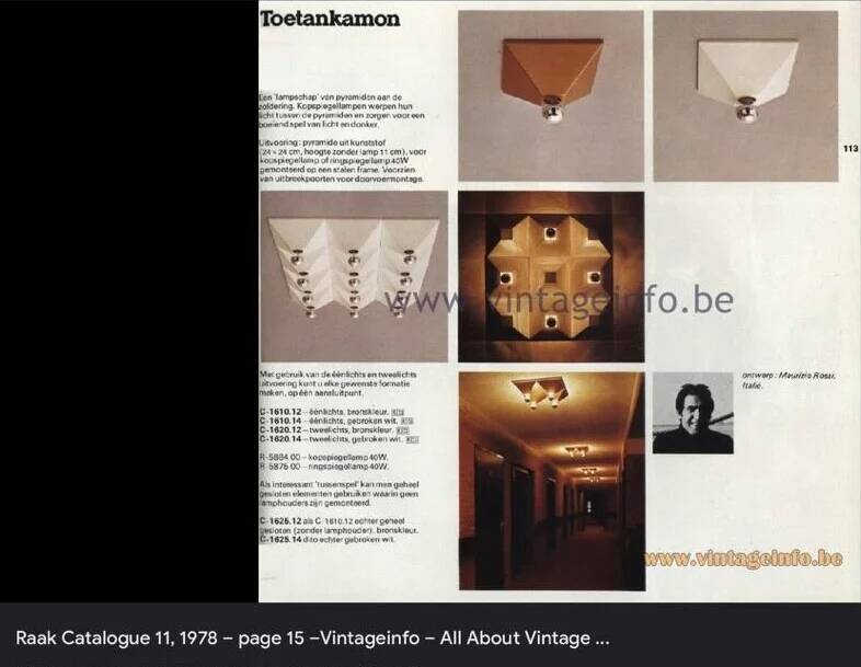 Pyramid wall/ceiling lamps Raak Amsterdam